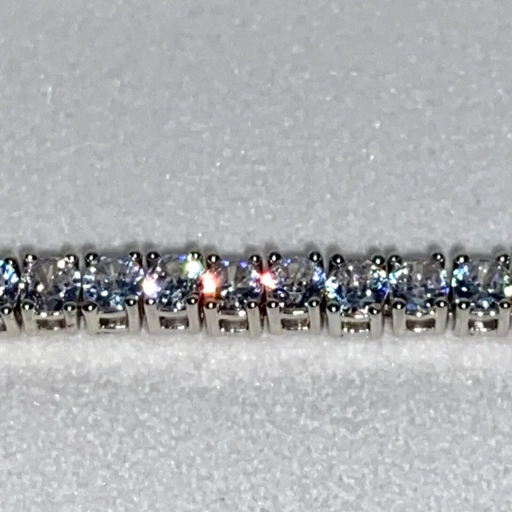 Cesca Vanna Dazzling Silvertone Tennis Bracelet 8